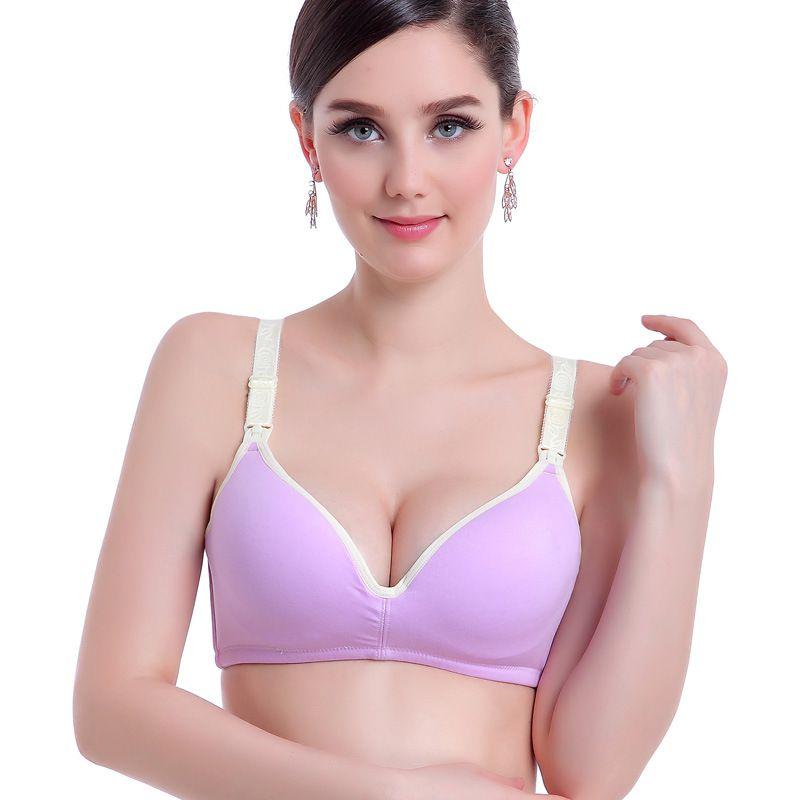 Maternity Cotton Color Blocking Adjustable Nursing Bra