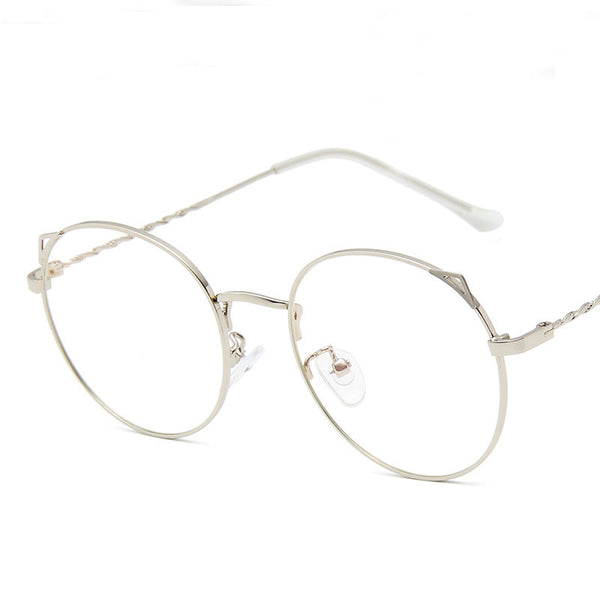 Creative Twisted Arms Design Fashion Cat-eye Shape Metal Eyewear Frame