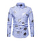 Men Cotton Bronzing Leaves Printed Long Sleeves Shirts