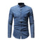 Men Cotton Plain Slim Fit Denim Shirts