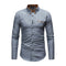 Men Cotton Patchwork Plain Business Shirts