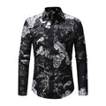 Men Cotton Flower Printed Casual Shirts