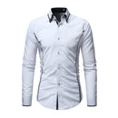 Men Cotton Color Blocking Casual Shirts