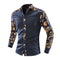 Men Cotton Patchwork Slim Fit Shirts