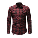 Classic Style Men Cotton Plaid Printed Shirts