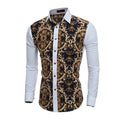 Men Cotton 3D Printed Long Sleeves Casual Shirts