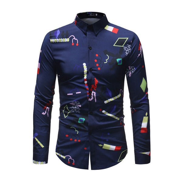 Men Cotton Multicolor Printed Shirts