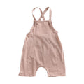 Kids Cotton Khaki Criss Cross Back Romper