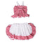2 Pcs Girls Cotton Plaid Printed Bowknot Tops And Shorts