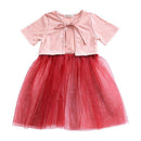 Girls Cotton Patchwork Short Sleeves Thin Coat