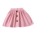 Cute Girls Cotton Button Design A-line Skirt