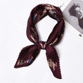 Fashion Slim Stripes Print Women Unique Pleated Satin Scarf