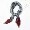 Fashion Ethnic Totem Print Women Unique Pleated Satin Scarf