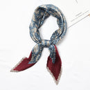 Fashion Ethnic Totem Print Women Unique Pleated Satin Scarf
