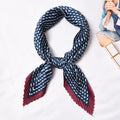 Fashion Double Color Design Stripes Pattern Pleated Satin Scarf