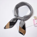 Fashion Geometric Color Blocking Print Women 70cm Square Scarf
