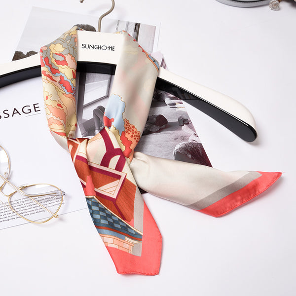 Fashion Bright Color Women Vintage 70cm Square Scarf