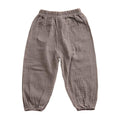 Kids Cotton Solid Color Thin Loose Pants