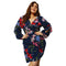 Flower Print Long-sleeve A Shape Summer Dress