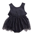 Baby Girls Cotton Solid Color Lace Design Sleeveless Bodysuit