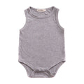 Baby Cotton Solid Color Sleeveless Bodysuit