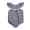 Baby Girls Cotton Plaid Printed Ruffle Design Bodysuit