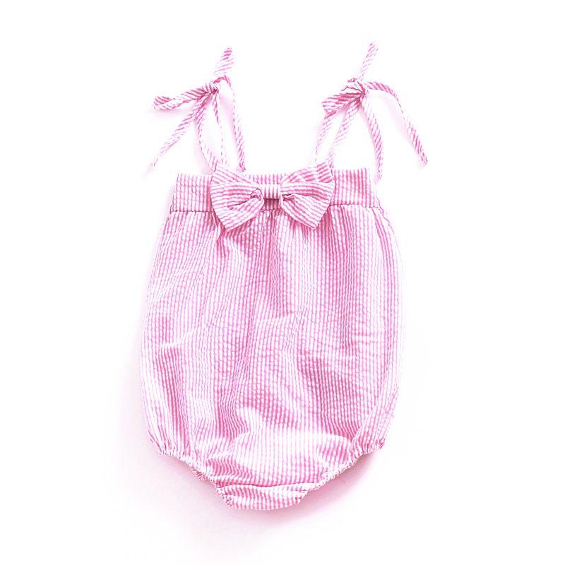 Baby Girls Cotton Bowknot Design Cami Lace-up Bodysuit