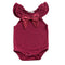 Casual Girls Cotton Solid Color Ruffle Sleeves Bodysuit