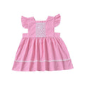 Girls Cotton Ruffle Sleeves Pink Princess Dress