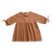 Girls Cotton Plain Long Sleeves Casual Dress