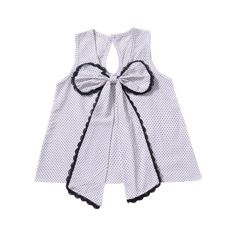 Girls Cotton Dot Printed Lovely Bowknot Design Design