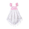Girls Cotton Lace Design Pink Ruffle Sleeves Dress
