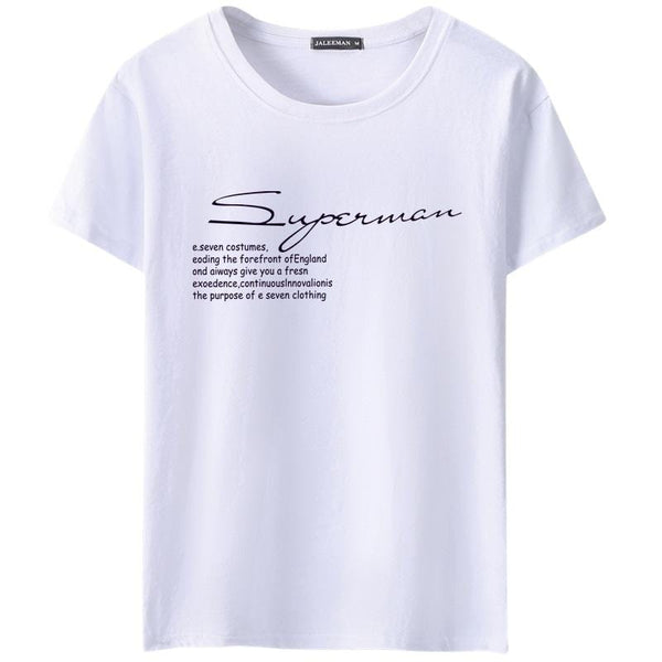 Simple Style Men Cotton Letter Printed Tees