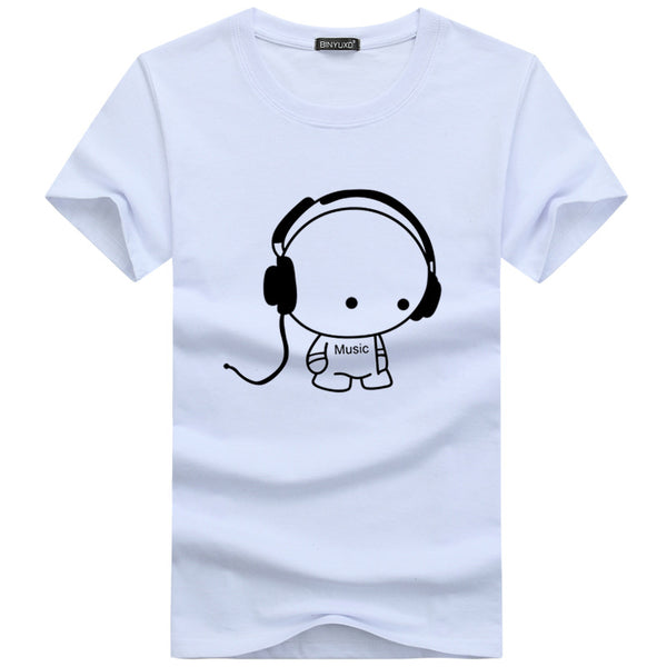 Men Cotton Cute Cartoon Kid Printed Casual T-shirts