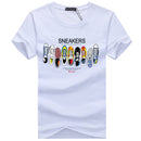 Men Cotton Shoes Printed Short Sleeves Tops
