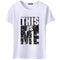 Men Cotton Letter Printed Short Sleeves Tops