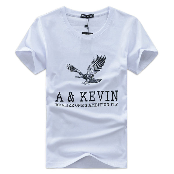 Men Cotton Eagle Printed Casual T-shirts