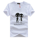 Men Large Size Cotton Skull  Printed Short Sleeves Tops
