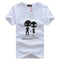 Men Large Size Cotton Skull  Printed Short Sleeves Tops