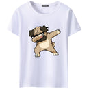 Men Cotton Cute Dogs Printed Short Sleeves Tops