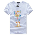 Men Cotton Fancy Wolf Printed Tees