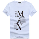 Men Cotton Letter Printed Large Size Tees