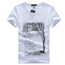 Men Cotton Tree Printed Short Sleeves Tees