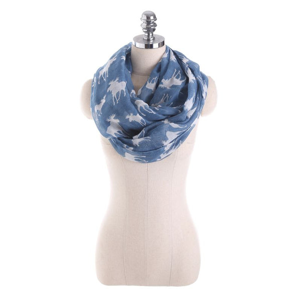 Fashion Elk Print Breathable Voile Scarf