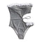 Women Creative Hollowed Waistline Design Color Blocking Flouncing One-piece Swimwear
