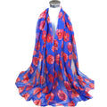 New Design Fashion Flower Print Big Size Voile Scarf