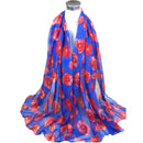 New Design Fashion Flower Print Big Size Voile Scarf