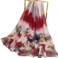 Women Fashion Color Blocking Design Large Voile Scarf