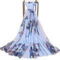 Fashion Sweet Flower Print Women Summer Vacation Voile Scarf