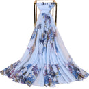 Fashion Sweet Flower Print Women Summer Vacation Voile Scarf